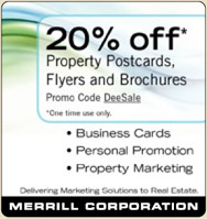 Merrill Corporation property postcards, flyers, and brochures