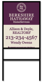 Berkshire Hathaway HomeServices Yard Sign with 1 inch Angle Domed Frame